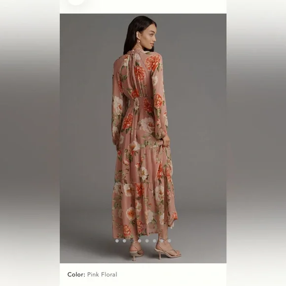 Somerset long sleeve chiffon floral maxi dress NWT - Picture 2 of 8